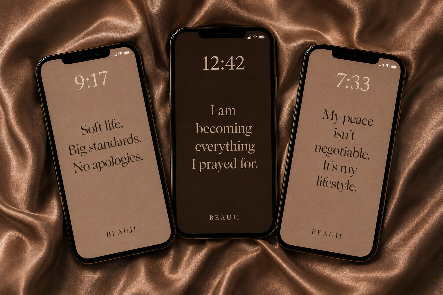 BEAUJI Soft Girl Screensavers with soft life mindset quotes for Black women